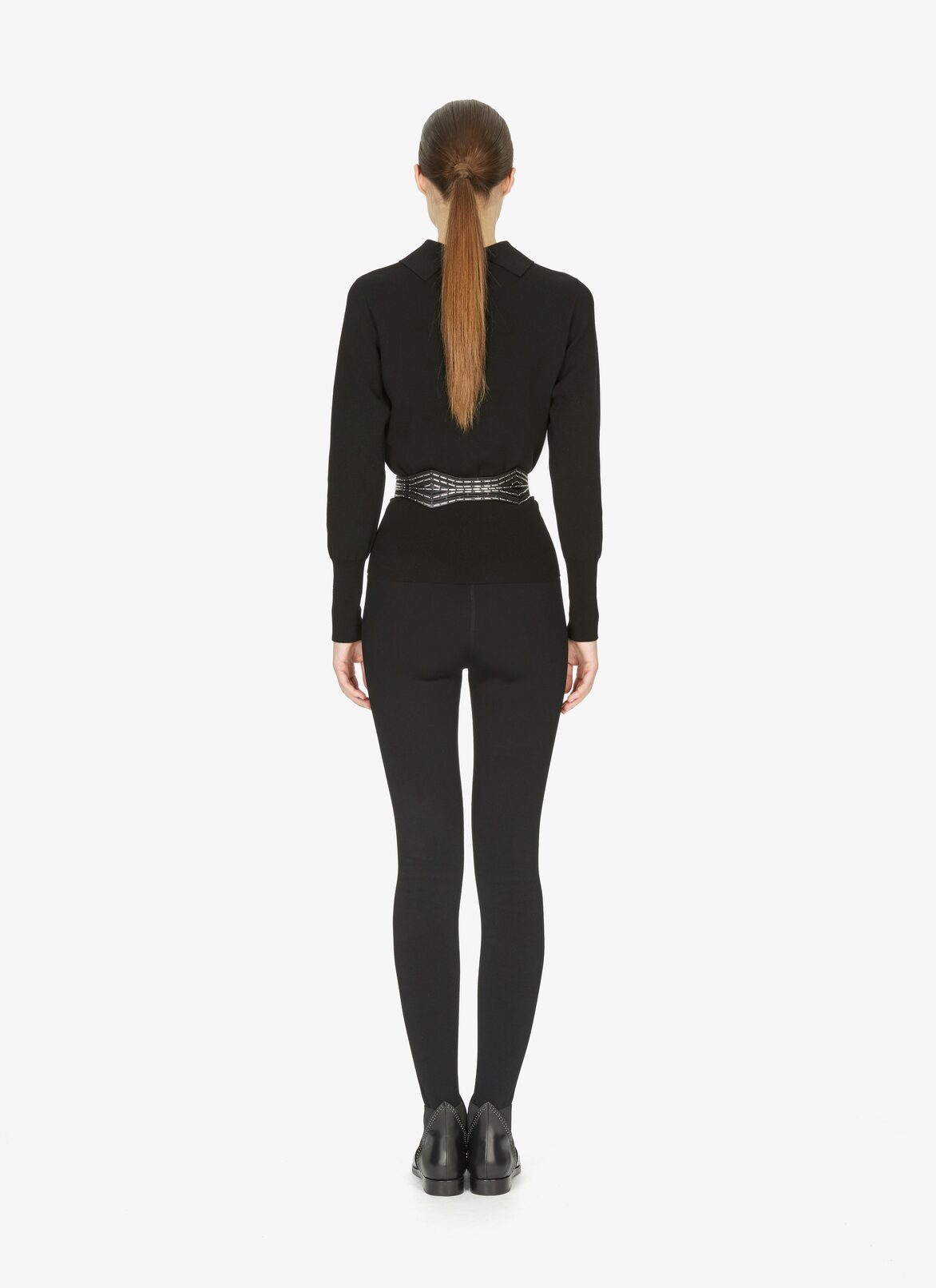 Geometric Calfskin Belt ALAÏA BLACK/SILVER GEOMETRIC CALFSKIN BELT